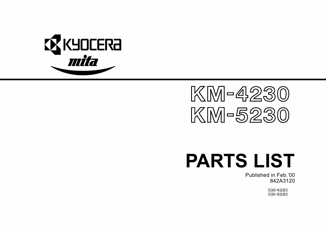 KYOCERA Copier KM-4230 5230 Parts Manual-1